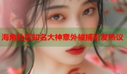 海角社区知名大神意外被捕引发热议