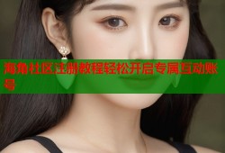 海角社区注册教程轻松开启专属互动账号
