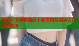 海角社区视频播放卡顿原因及解决方法全面解析