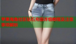 苹果海角社区钻石充值详细教程及注意事项解析